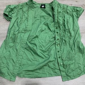 Green ruffle top